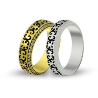 14K Gold Art Design Wedding Band Ring