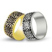 14K Gold Art Design Wedding Band Ring