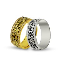 14K Gold Art Design Wedding Band Ring