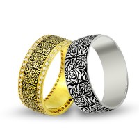 14K Gold Art Design Wedding Band Ring