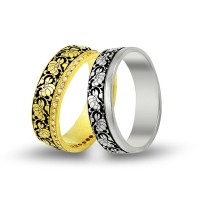 14K Gold Art Design Wedding Band Ring