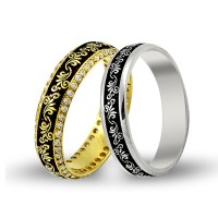 14K Gold Art Design Wedding Band Ring