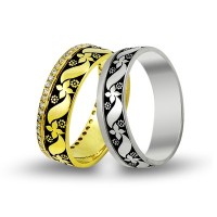 14K Gold Art Design Wedding Band Ring