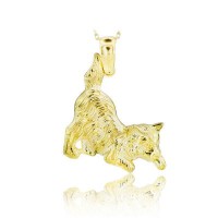 14K Gold Cat Necklace