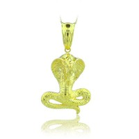 14K Gold Cobra Snake Necklace