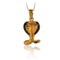 14K Gold Cobra Snake Necklace