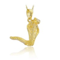 14K Gold Cobra Snake Necklace