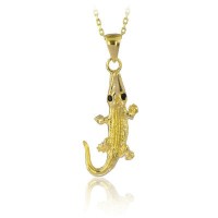 14K Gold Crocodile Necklace