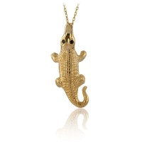 14K Gold Crocodile Necklace