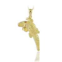 14K Gold Crocodile Necklace