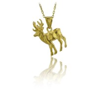 14K Gold Deer Necklace