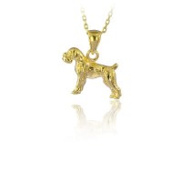 14K Gold Dog Terriers Necklace