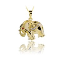 14K Gold Elephant Necklace