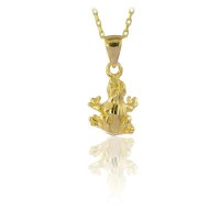 14K Gold Frog Necklace