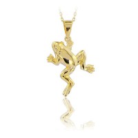 14K Gold Frog Necklace