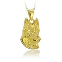 14K Gold German Shepherd Necklace