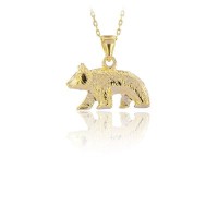 14K Gold Grizzly Bear Necklace