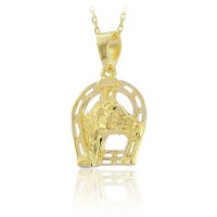 14K Gold Horse Necklace