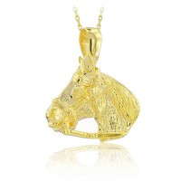 14K Gold Horse Necklace