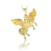 14K Gold Horse Necklace