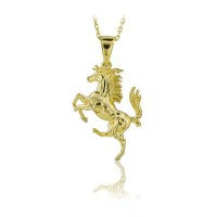 14K Gold Horse Necklace