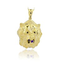 14K Gold Lion Necklace