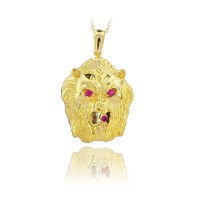 14K Gold Lion Necklace