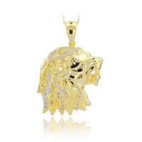 14K Gold Lion Necklace