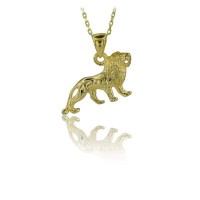 14K Gold Lion Necklace