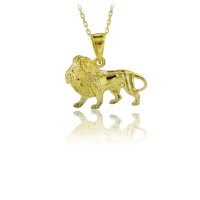 14K Gold Lion Necklace