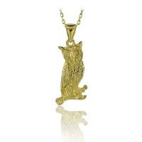 14K Gold Owl Necklace