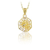 14K Gold Spider Necklace