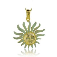 14K Gold Sun Necklace