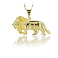 14K Gold Lion Necklace