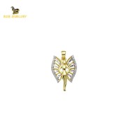 14K Solid Gold Angel Charm Pendant