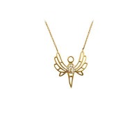 14K Solid Gold Angel Necklace