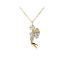 14K Solid Gold Angel Necklace