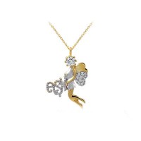 14K Solid Gold Angel Necklace