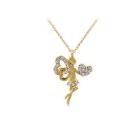 14K Solid Gold Angel Necklace