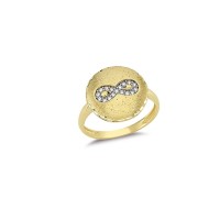 14K Solid Gold Art Design Fashion Infinity Ladies Ring