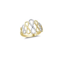 14K Solid Gold Art Design Fashion Infinity Ladies Ring