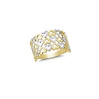 14K Solid Gold Art Design Fashion Love Ladies Ring