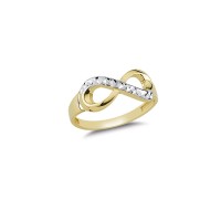 14K Solid Gold Art Design Fashion Infinity Ladies Ring