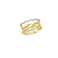 14K Solid Gold Art Design Fashion Ladies Ring