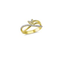 14K Solid Gold Art Design Fashion Ladies Ring