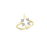 14K Solid Gold Art Design Fashion North Star Ladies Ring