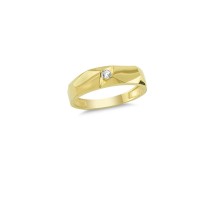 14K Solid Gold Art Design Fashion Solitaire Ladies Ring