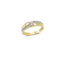 14K Solid Gold Art Design Fashion Solitaire Ladies Ring