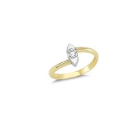 14K Solid Gold Art Design Fashion Solitaire Ladies Ring