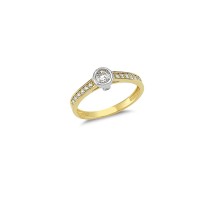 14K Solid Gold Art Design Fashion Solitaire Ladies Ring